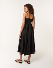 Embroidered Yoke Strappy Dress