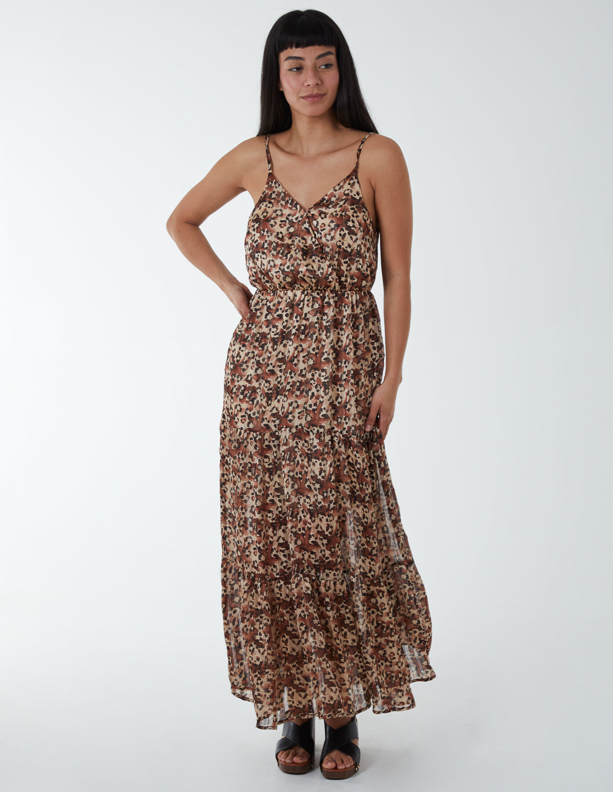 Soft Animal Print Wrap Dress