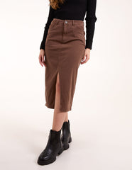 Acid Wash Denim Mid Skirt
