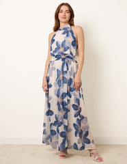 Floral Print Halter Neck Occasion Dress