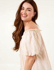Off-Shoulder Bardot Ruffle Dress
