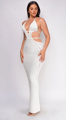 Espanola Crochet Maxi Dress - Beige