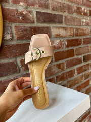 Khloe Tan Buckle Kitten Heel