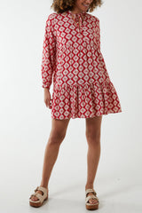 Abstract Geometric Tunic Dress