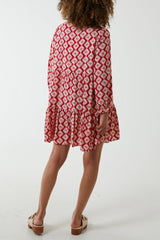 Abstract Geometric Tunic Dress