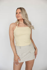 Rowan Neutral Linen Mini Skort
