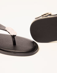 Faux Leather Metal Detail Sandals