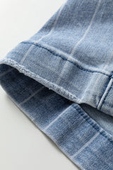 Beau Blue Multi Buttons Wide Leg Jeans