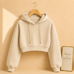 BEIGE CROP HOOD