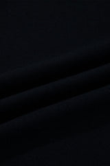 Black  Asymmetric Seam Detail Solid Color Long Sleeve Top