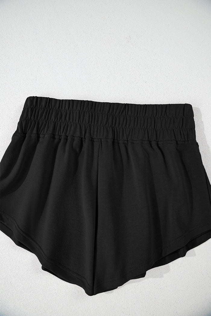 Black Cropped Tee and Ruffle High Waist Skort Set