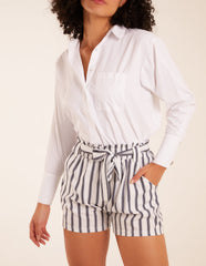 Stripe Belted Shorts