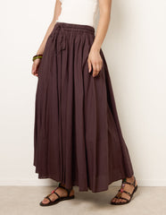 Gathered Panel Maxi Skirt