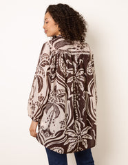 Tropical Metallic Oversized Shirt