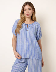 Tie Front Stripe Blouse
