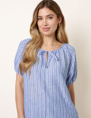 Tie Front Stripe Blouse