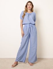 Tie Front Stripe Blouse