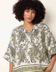 Boxy Short Sleeve Printed Top
