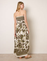 Flower Print Bandeau Maxi Dress