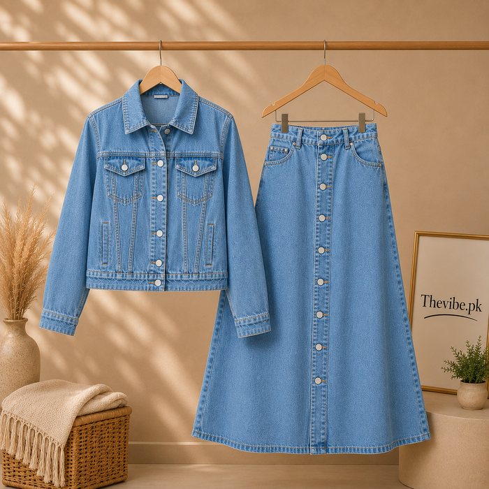 SKY BLUE DENIM JACKET WITH SKY BLUE SHIRT
