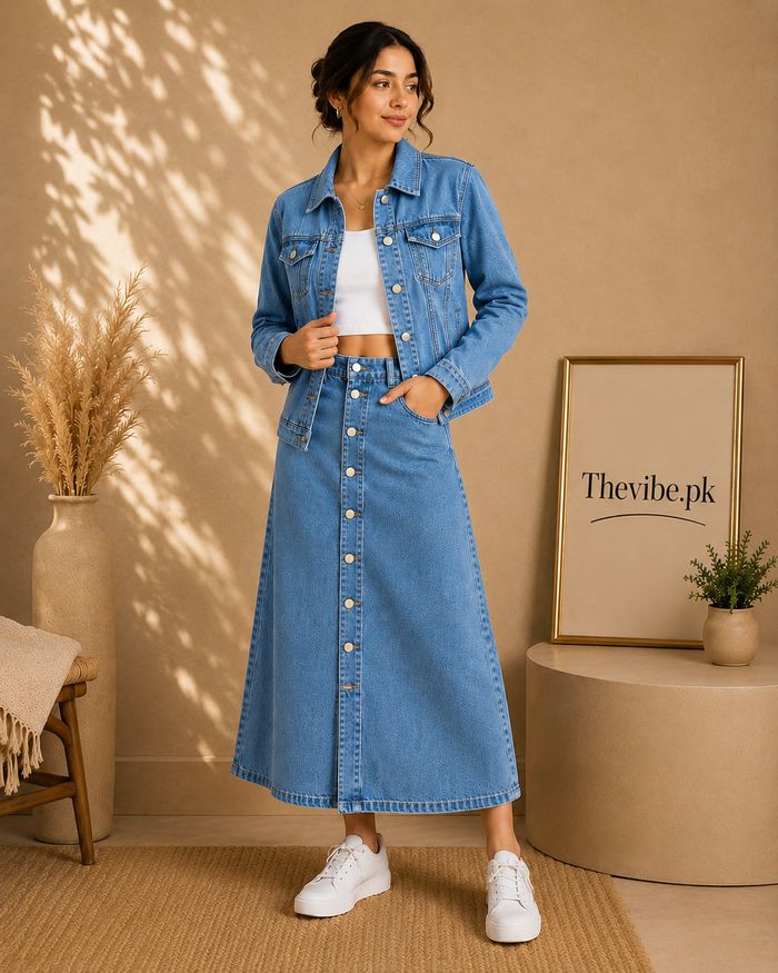 SKY BLUE DENIM JACKET WITH SKY BLUE SHIRT
