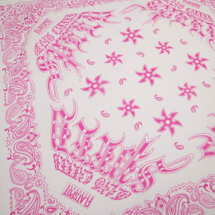 Speed Bandana - Pink on White