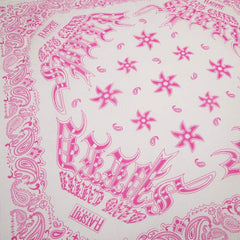 Speed Bandana - Pink on White