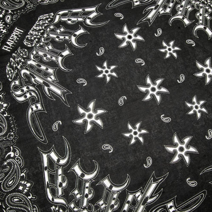 Speed Bandana - White on Black