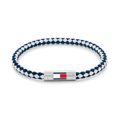 Tommy Hilfiger Jewellery Stainless Steel & Blue & White Nylon Men's Nylon Bracelet - 2790742