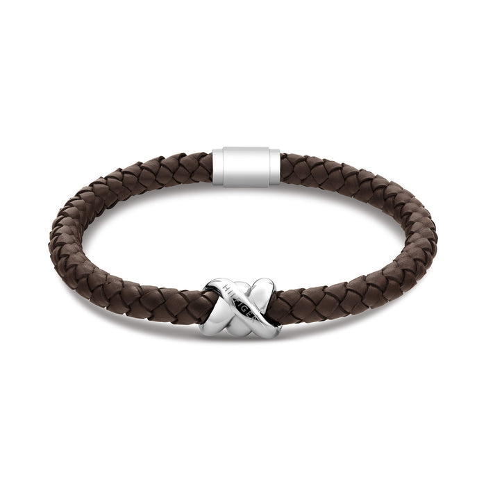 Tommy Hilfiger Jewellery Stainless Steel & Brown Leather Men's Leather Bracelet - 2790735